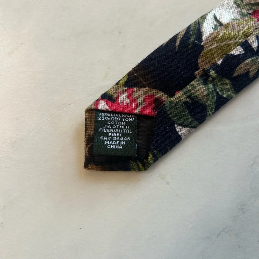 J. Crew Floral Tie - Red, Green, Black
